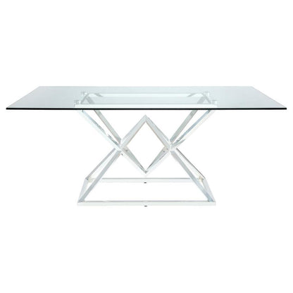 Beaufort - Rectangular Glass Top Dining Table - Chrome