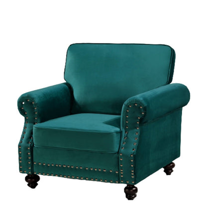 Upholstered Accent Armchair With Turned Legs For Living Room