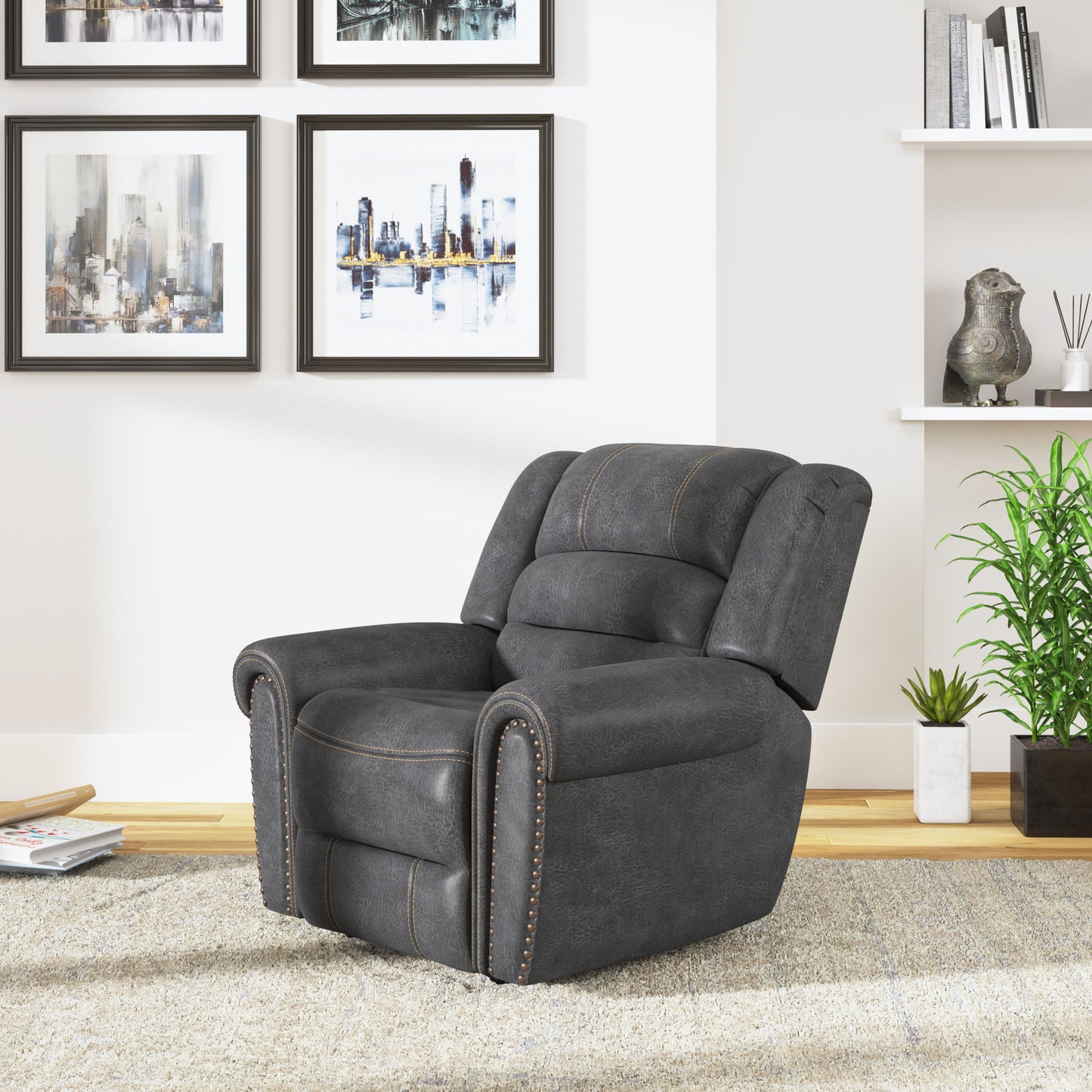 Gliding Recliner Chair - Gray
