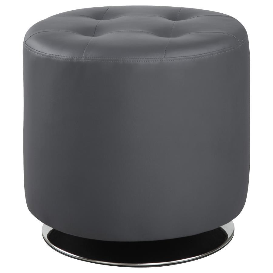 Bowman - Round Upholstered Tufted Swivel Ottoman