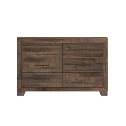 6 Drawer Dresser, Casual - Brown