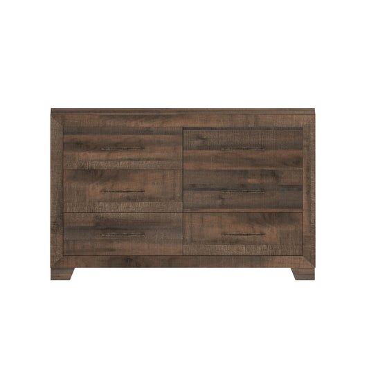 6 Drawer Dresser, Casual - Brown