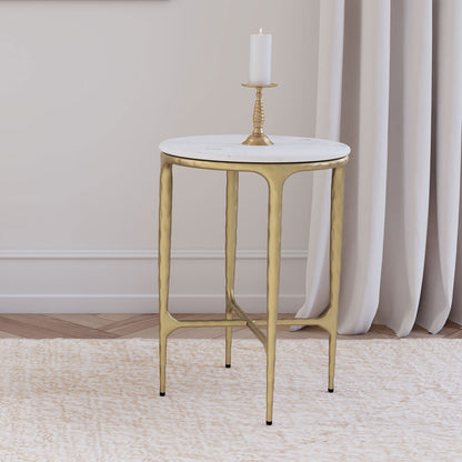 Prussia - Round Side Table - White Marble