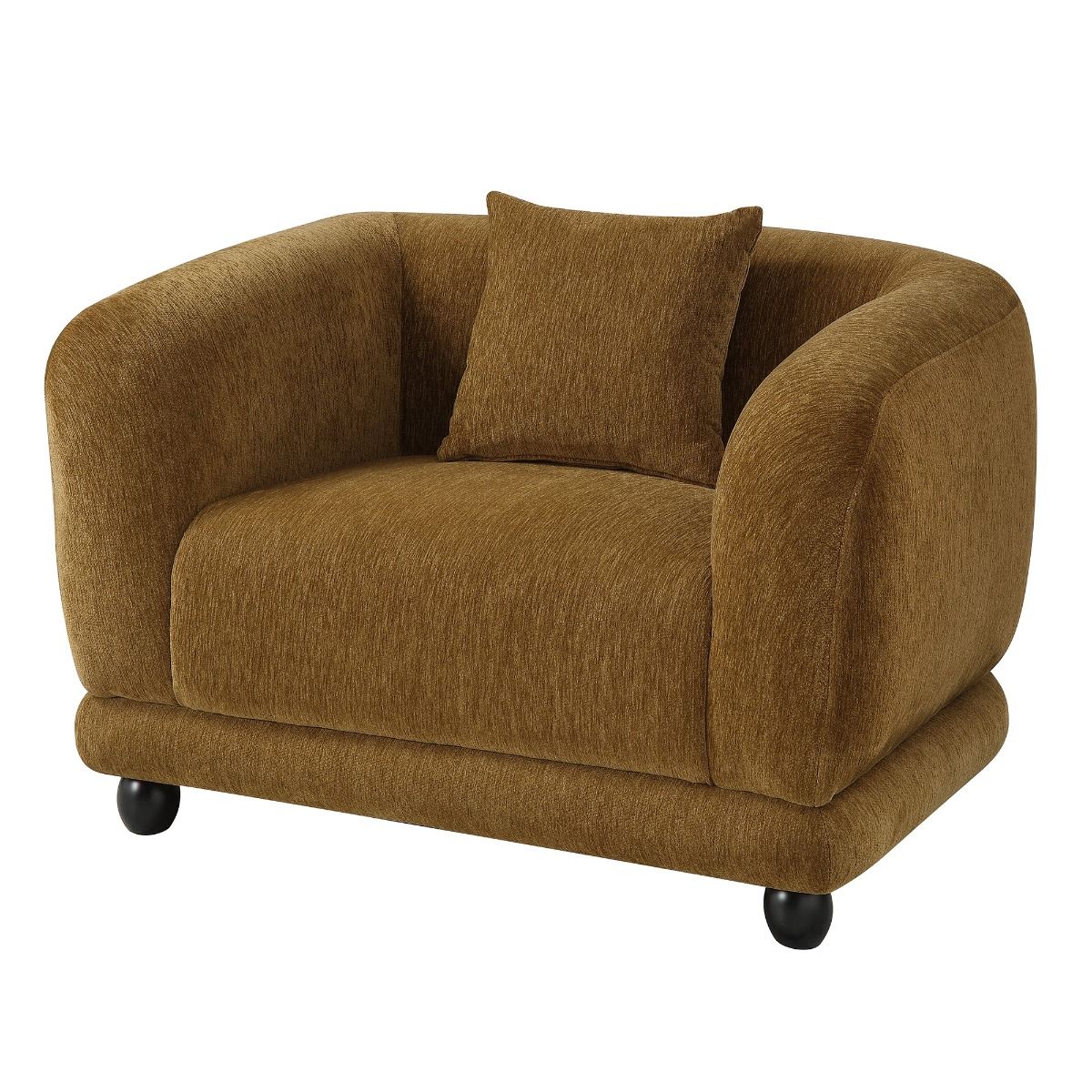 Lennox - Chair With Pillow - Brown Chenille