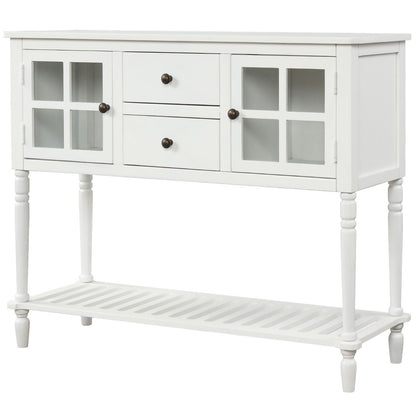 Hearth & Haven Stella Buffet Storage Cabinet With Bottom Shelf, White