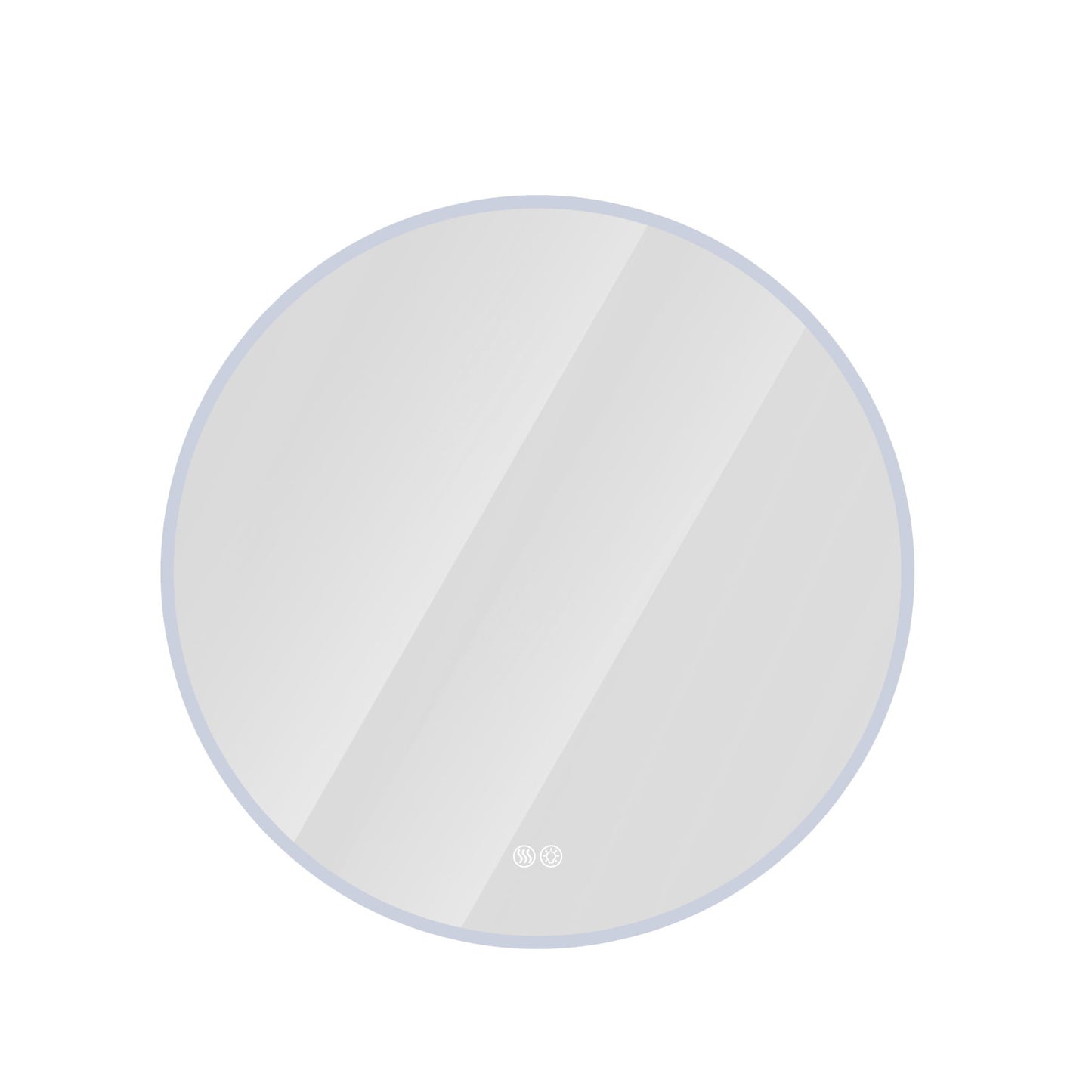 Round LED Bathroom Mirror With Adjustable Lights, Anti Fog & Dimmable For Home Decor - Silver