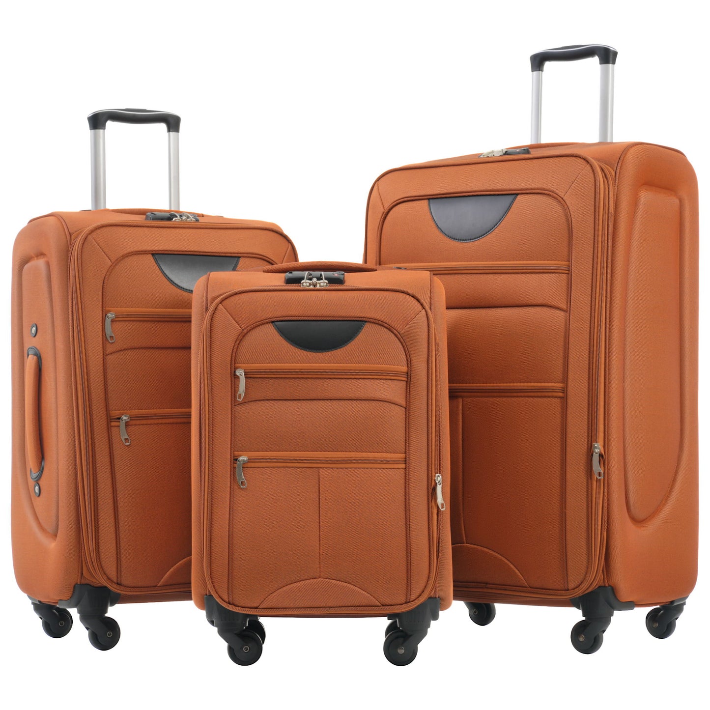Softside Luggage Expandable 3 Piece Set Upright Spinner Lightweight Suitcase