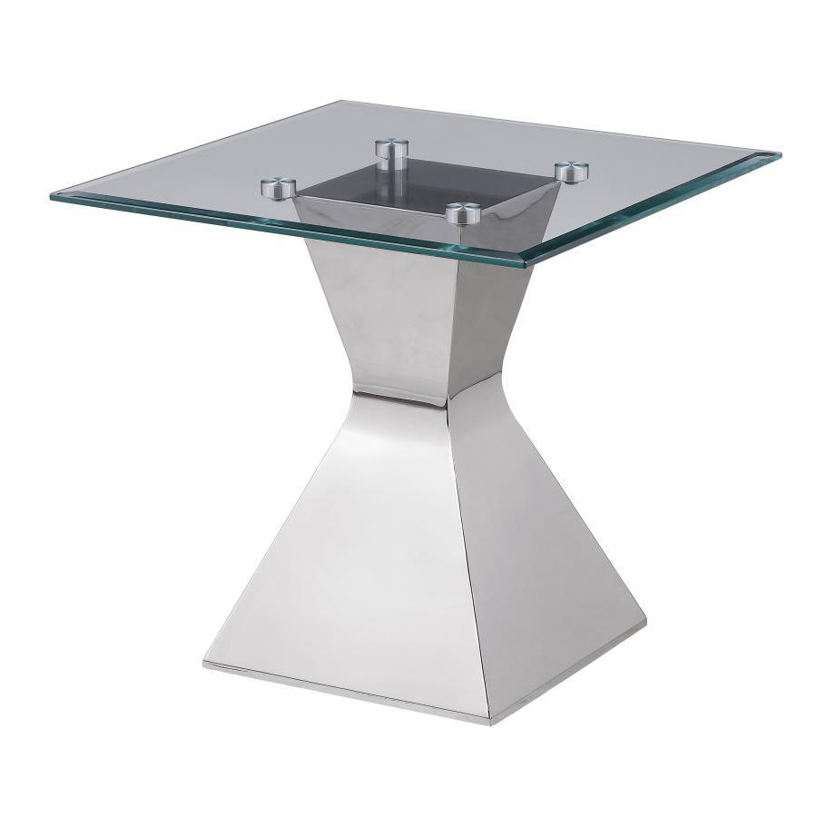 Jenny - Glass Top End Table - Silver