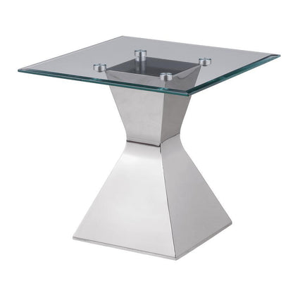 Jenny - Glass Top End Table - Silver