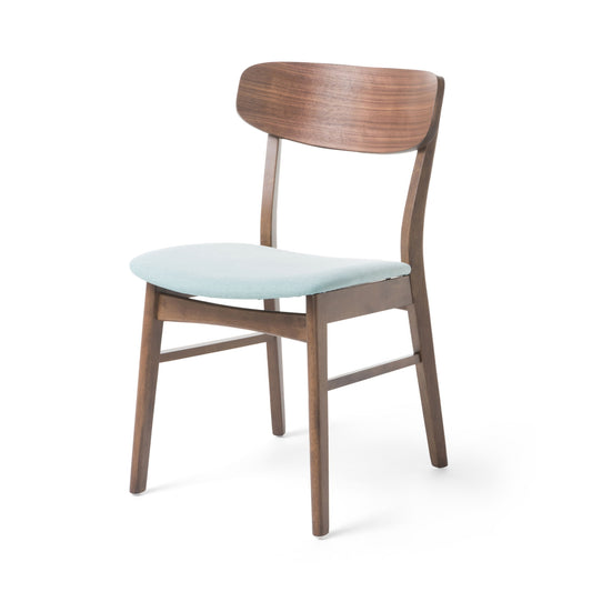 Elegant Fabric Dining Chair With Cushioned Seat And Wood Frame - Mint