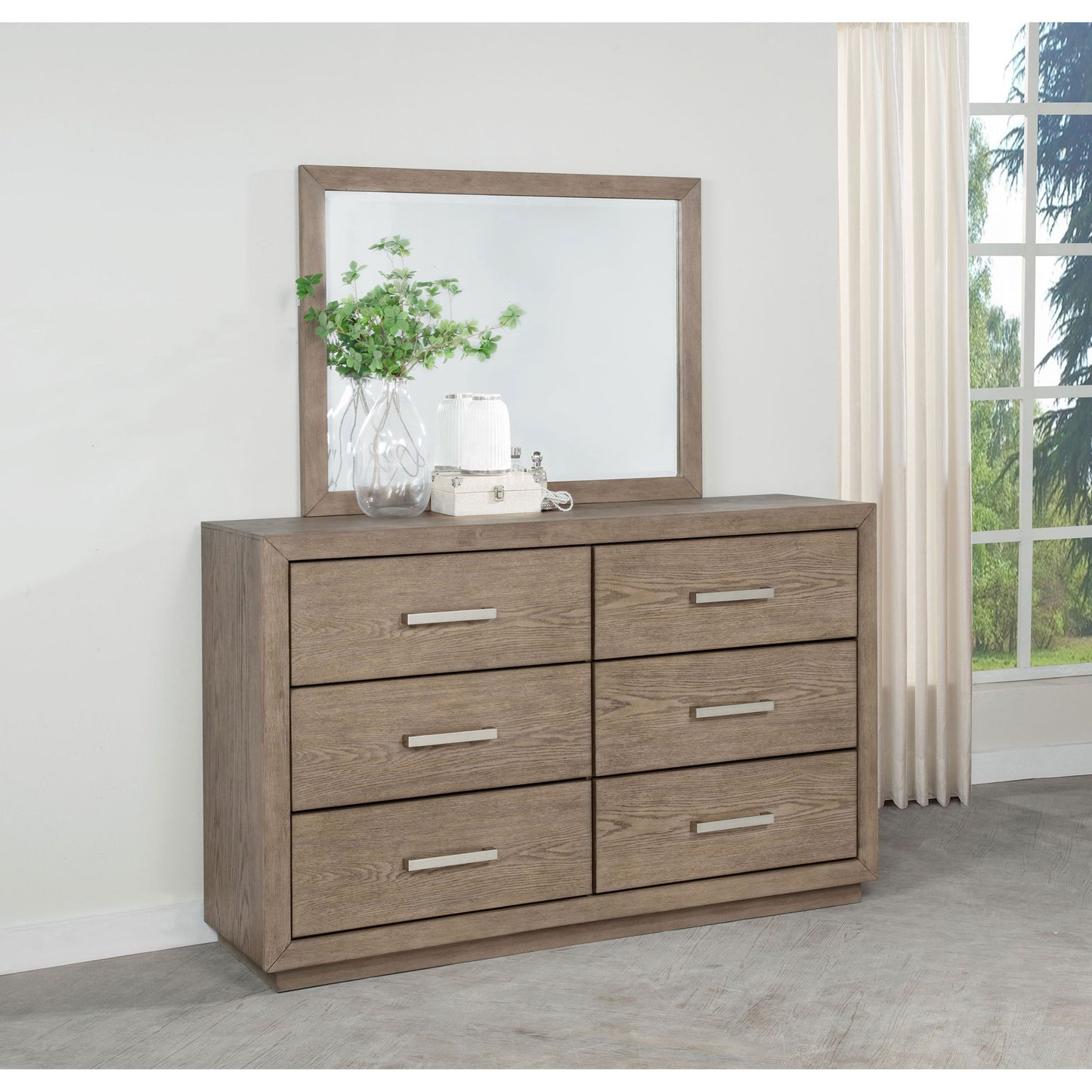 Gibbons - 6 Drawer Dresser And Mirror Set - Brown