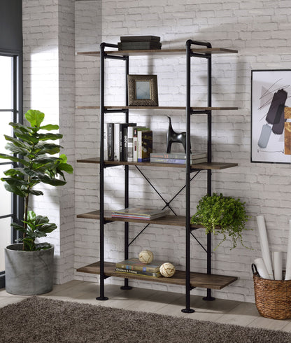 Nefo - Bookshelf - Rustic Oak & Black