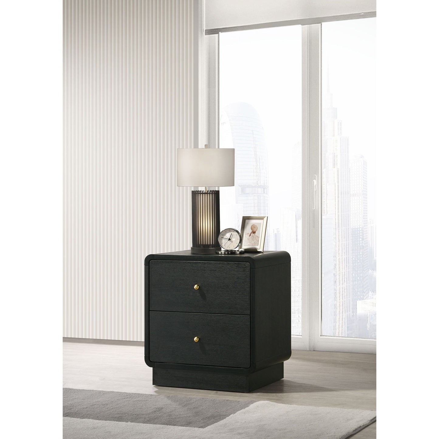 Burton - 2 Drawer Nightstand - Black