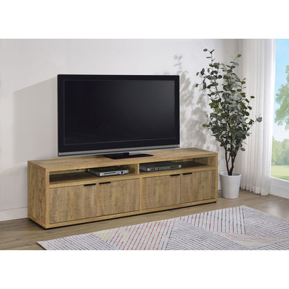 Palmer - 4 Door TV Stand With Open Shelves - Mango Color