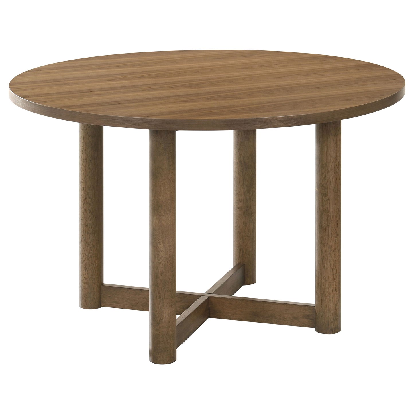 Graham - Round Dining Table With X Cross Base - Walnut