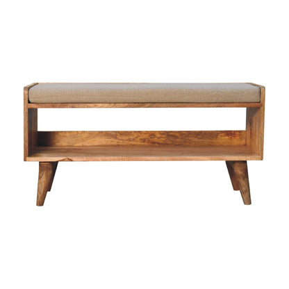 Solid Wood Bench With Upholstered Sea