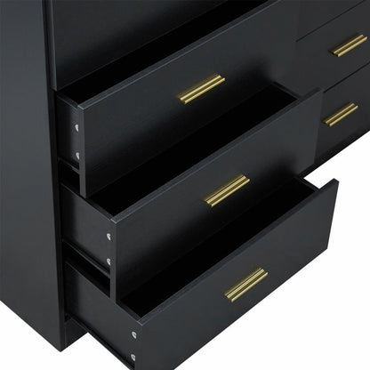 Modern Drawer Dresser For Bedroom, Ample Storage Wide Chest Of Drawers