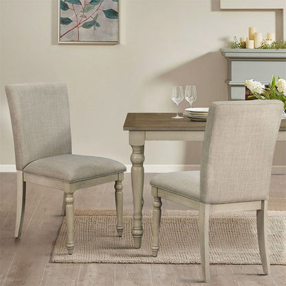 Fiona - Upholstered Dining Chair With Turned Legs (Set of 2) - Light Gray