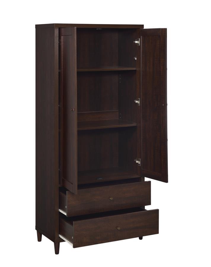 Wadeline - 2 Door Tall Accent Storage Cabinet - Rustic Tobacco