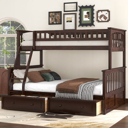 Bunk Bed With Drawers, Convertible Storage Bed