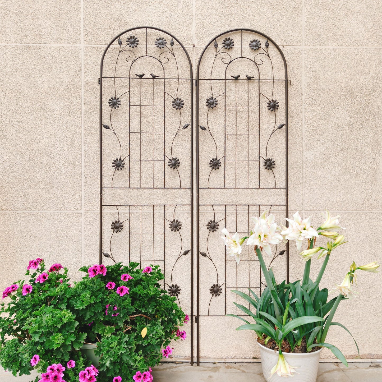 Metal Garden Trellis Rustproof Trellis For Climbing Plant Outdoor Flower Support