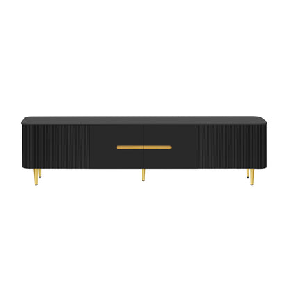 TV Stand For TVs, Media Console With 4 Spacious Cabinets For Living Room