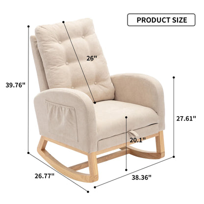 Accent Rocking Chair With Footrest, High Back