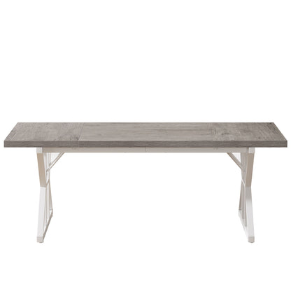 Rectangular Dining Table With X Trestle Metal Legs