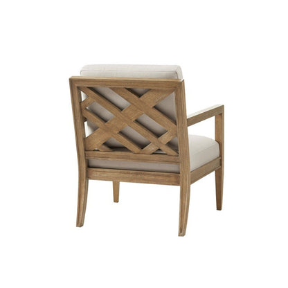 Tage - Upholstered Accent Armchair With Slatted Back Design - Ivory