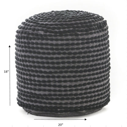 River - Handcrafted Cylindrical Pouf Water Resistant Fabric