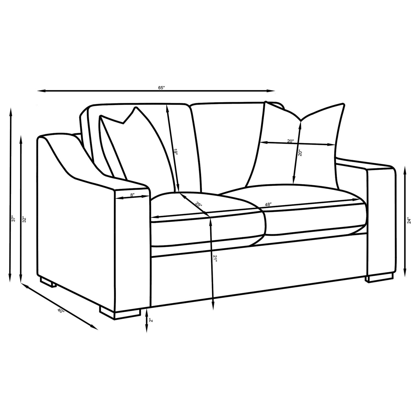 Chelan - Sloped Arm Loveseat