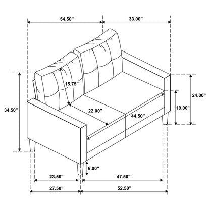 Heather - Track Arm Tufted Loveseat