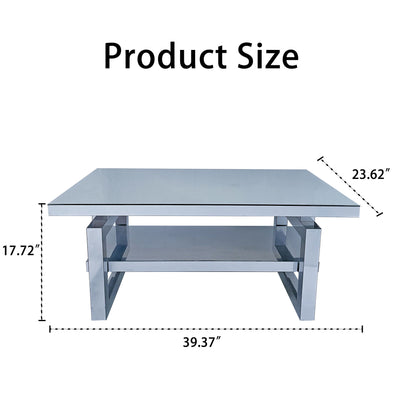 Square Coffee Table For Living Room - Silver