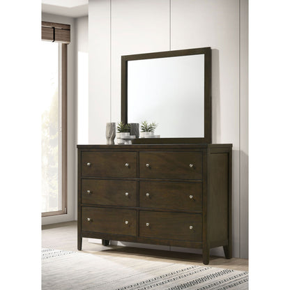 Clement - 6 Drawer Dresser With Mirror - Dark Coffee