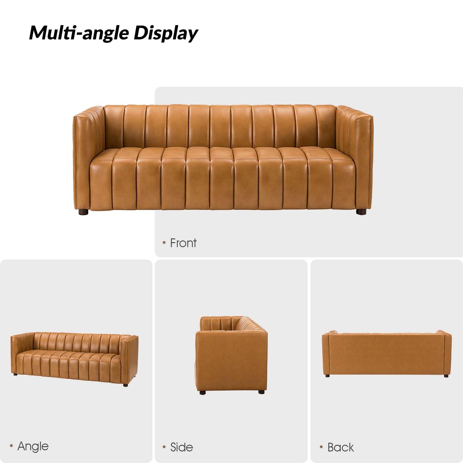 HULALA HOME Genuine Leather Sofa - Thumbnail 3