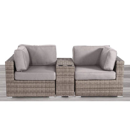 Handcrafted Outdoor Loveseat With Wicker Seating