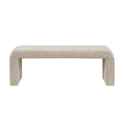 Modern Contemporary Boucle Waterfall Bench