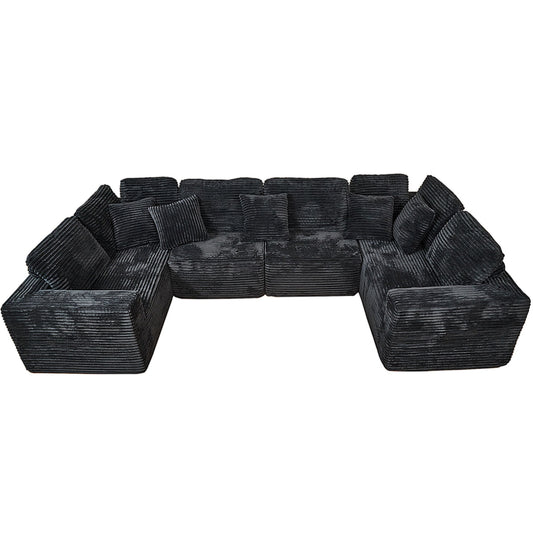Modular U Shaped Sectional Sofa With Reversible Design