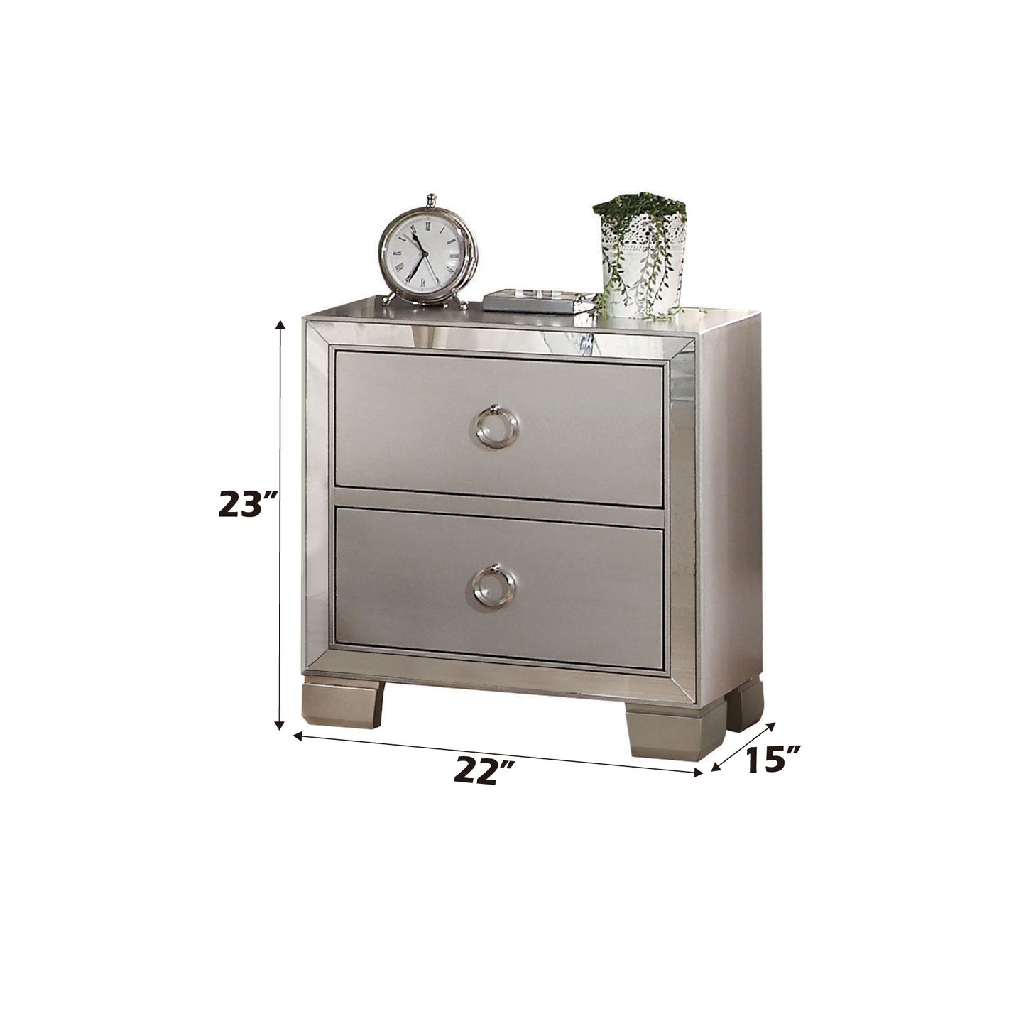 Voeville II - Nightstand - Silver