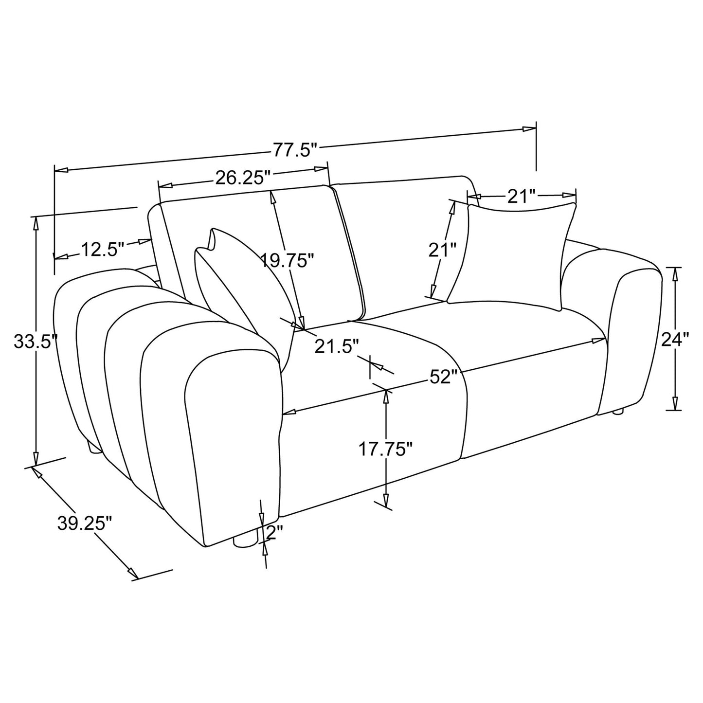Storie - Wide Arm Loveseat