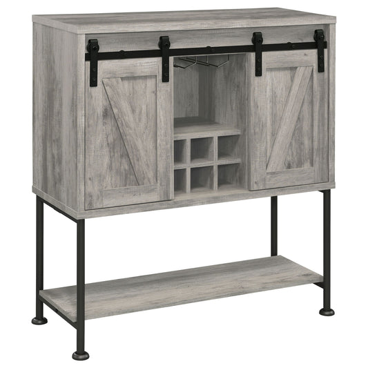 Hovander - Sliding Door Bar Cabinet - Gray