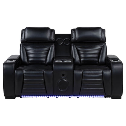 Isadora - Power Reclining Loveseat With Dual USB Charging And Built In Bluetooth Speaker - Black