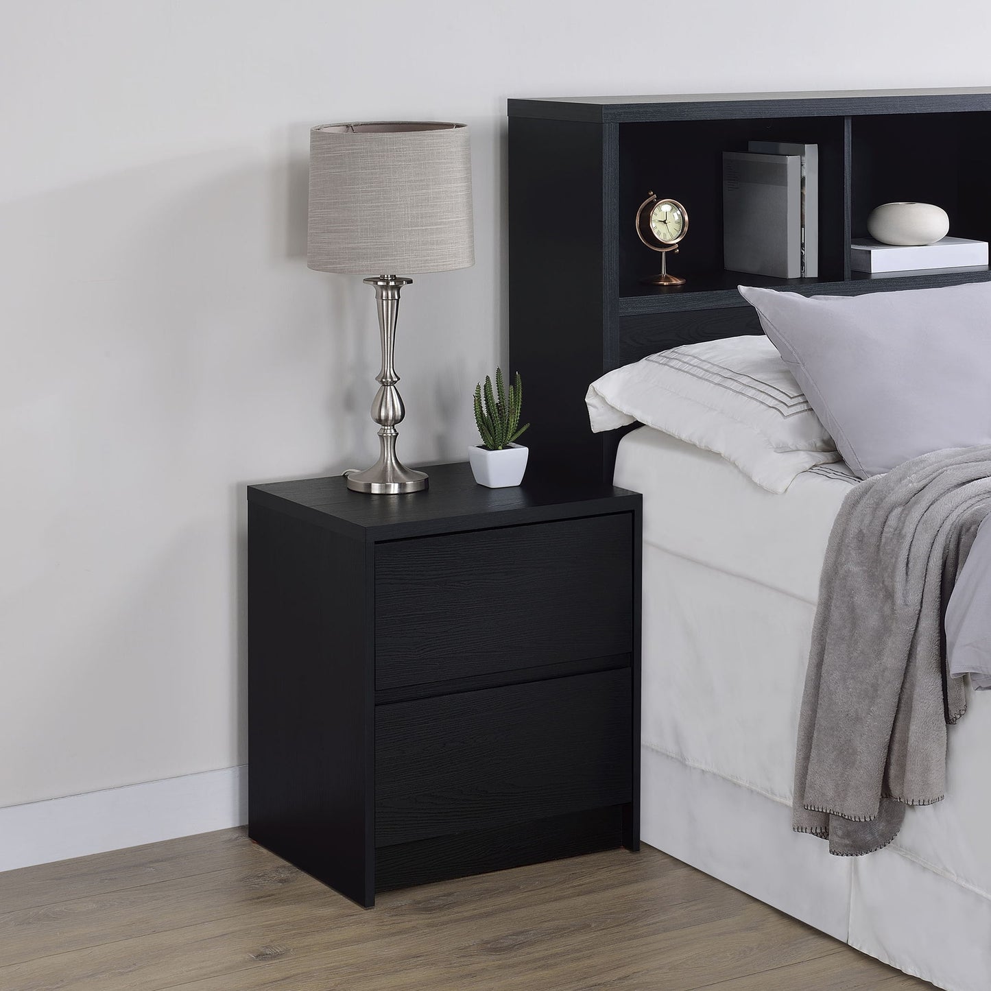 Geary - 2 Drawer Nightstand With LED Lights And USB Charging Ports