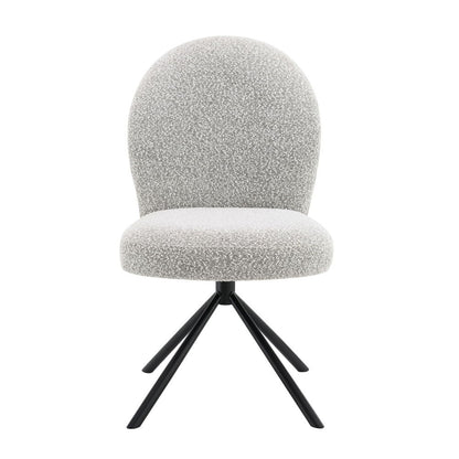 Lawton - Side Chair With Swivel (Set of 2) - Gray Boucle & Black Finish