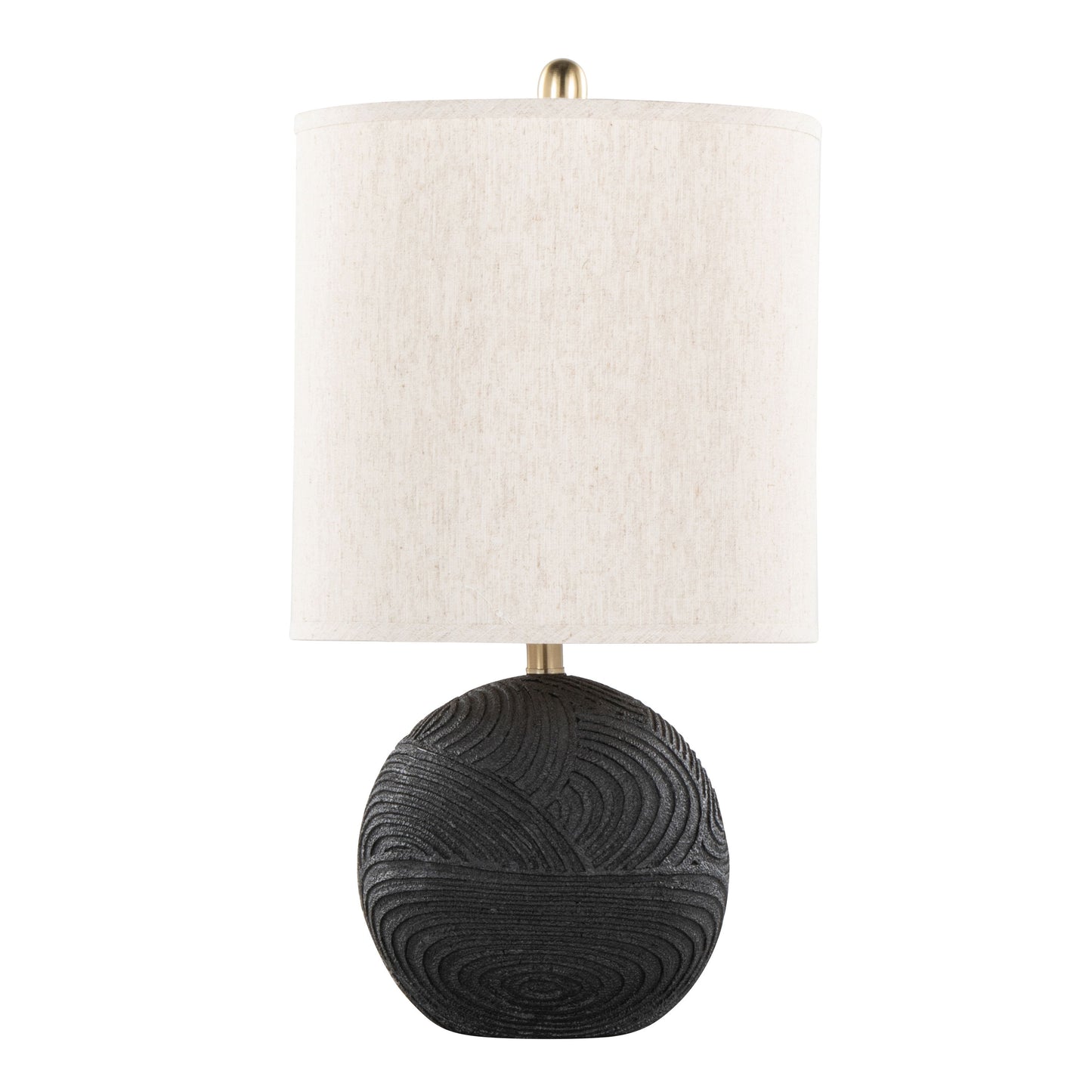 Kona - Contemporary Table Lamp (Set of 2) - Matte Black / Natural