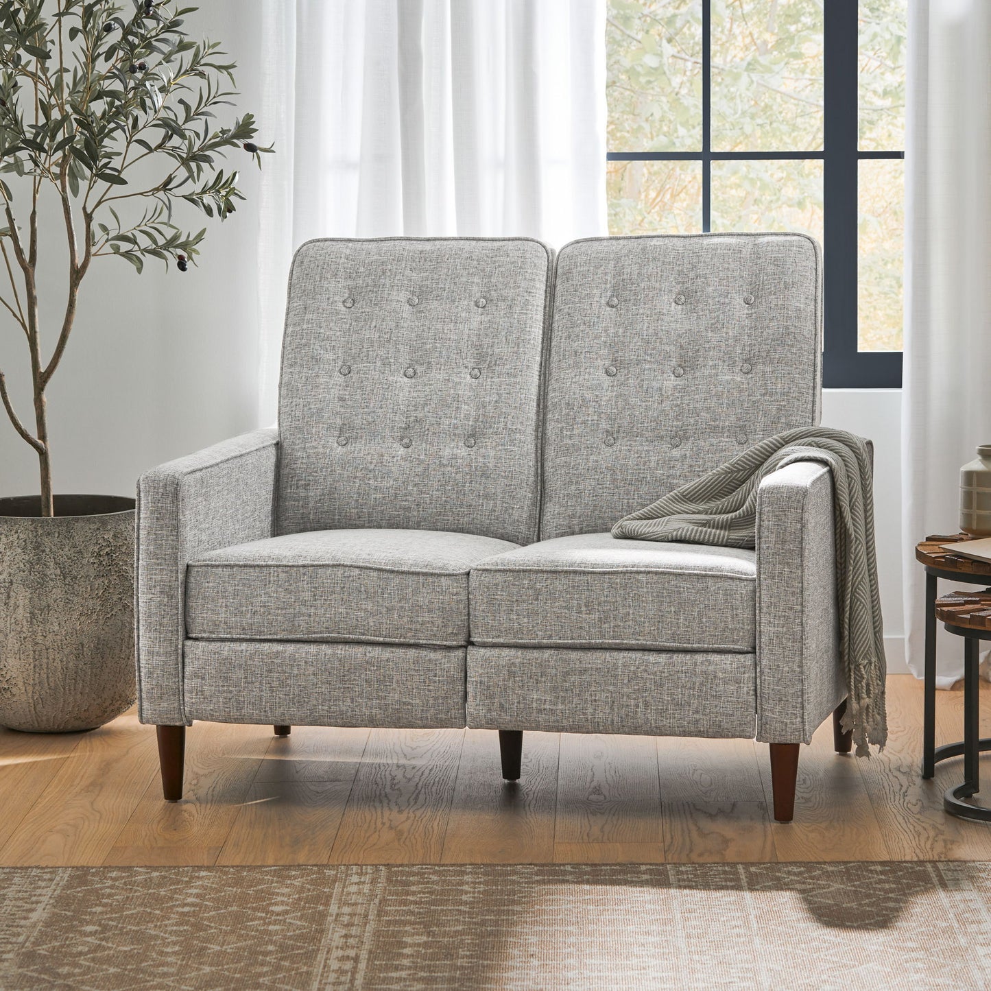 Manville - Contemporary Tufted Loveseat Pushback Recliner