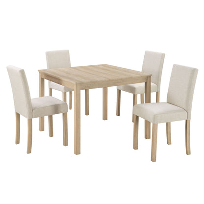 5 Piece Dining Table Set For 4, Small Kitchen Table With 4 Fabric Chairs