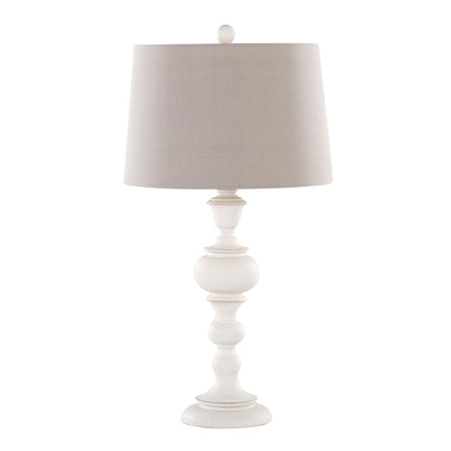 Morocco - Farmhouse Poly Table Lamp (Set of 2) - Distressed Off White / Soft Gray