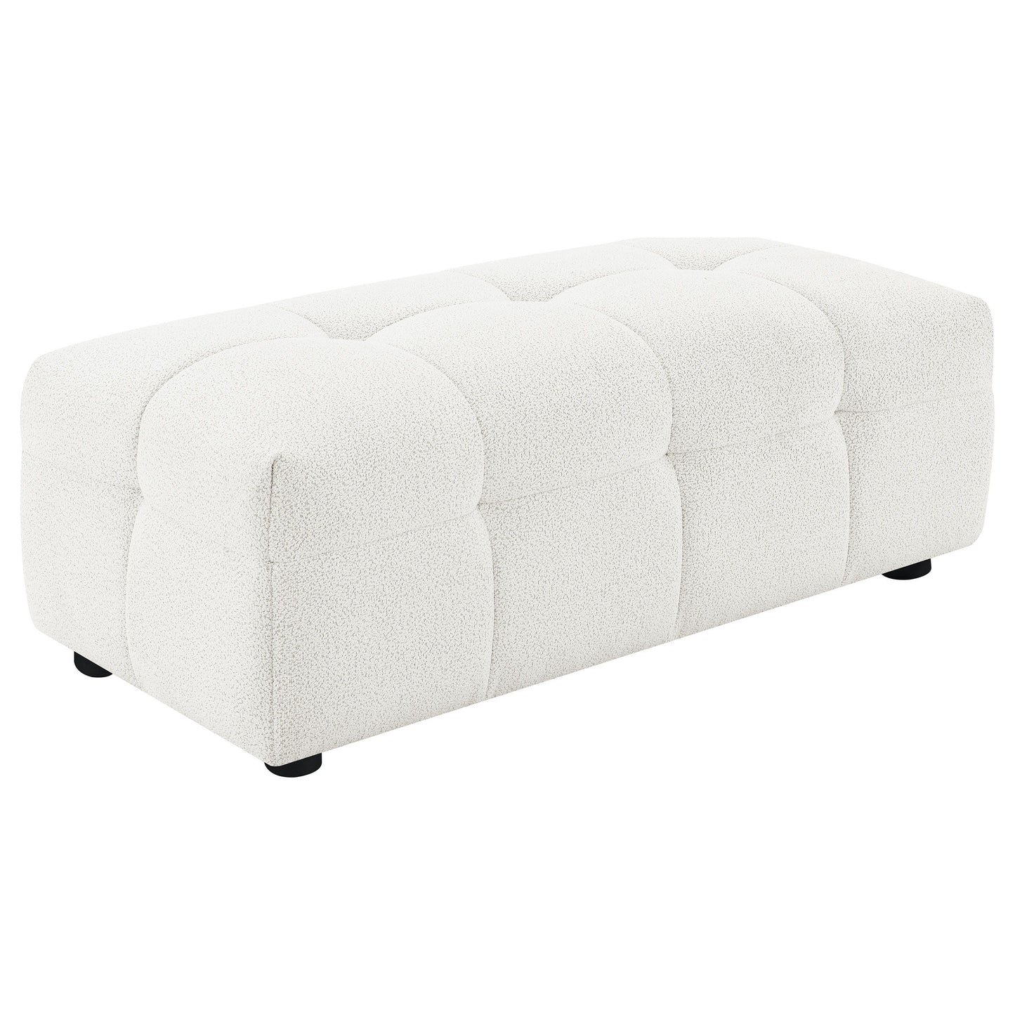 Everly - Boucle Upholstered Rectangular Ottoman - White