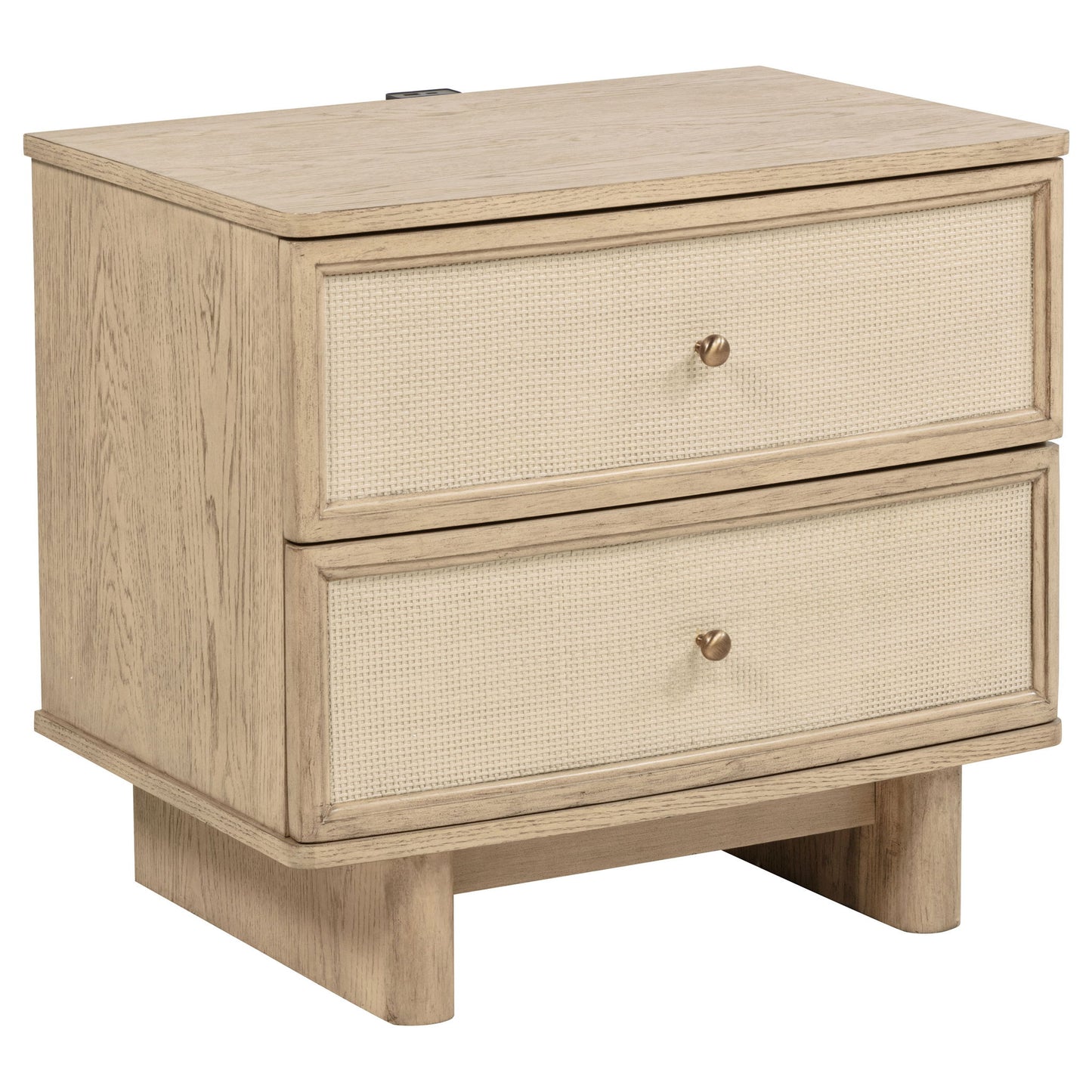 Kimpton - 2 Drawer Nightstand With USB Charging Ports - Beige